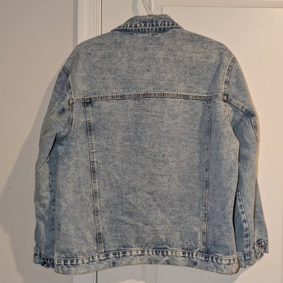*3 FOR $9* Shein Acid Washed Oversized Long Sleeve Front Pocket Jean Jacket Coat - Picture 2 of 2